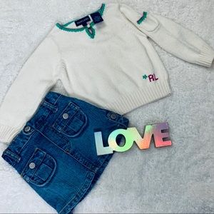 Ralph Lauren Sweater & Children’s Place Skort 2T